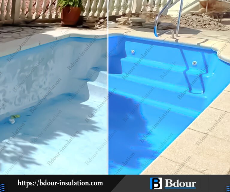 شركة عزل مسابح بحي الأمل جدة | حلول عملية لمسابح الفلل الاقتصادية   طريقة تطبيق العزل على الخرسانة في طبقات متساوية بمسابح الأمل